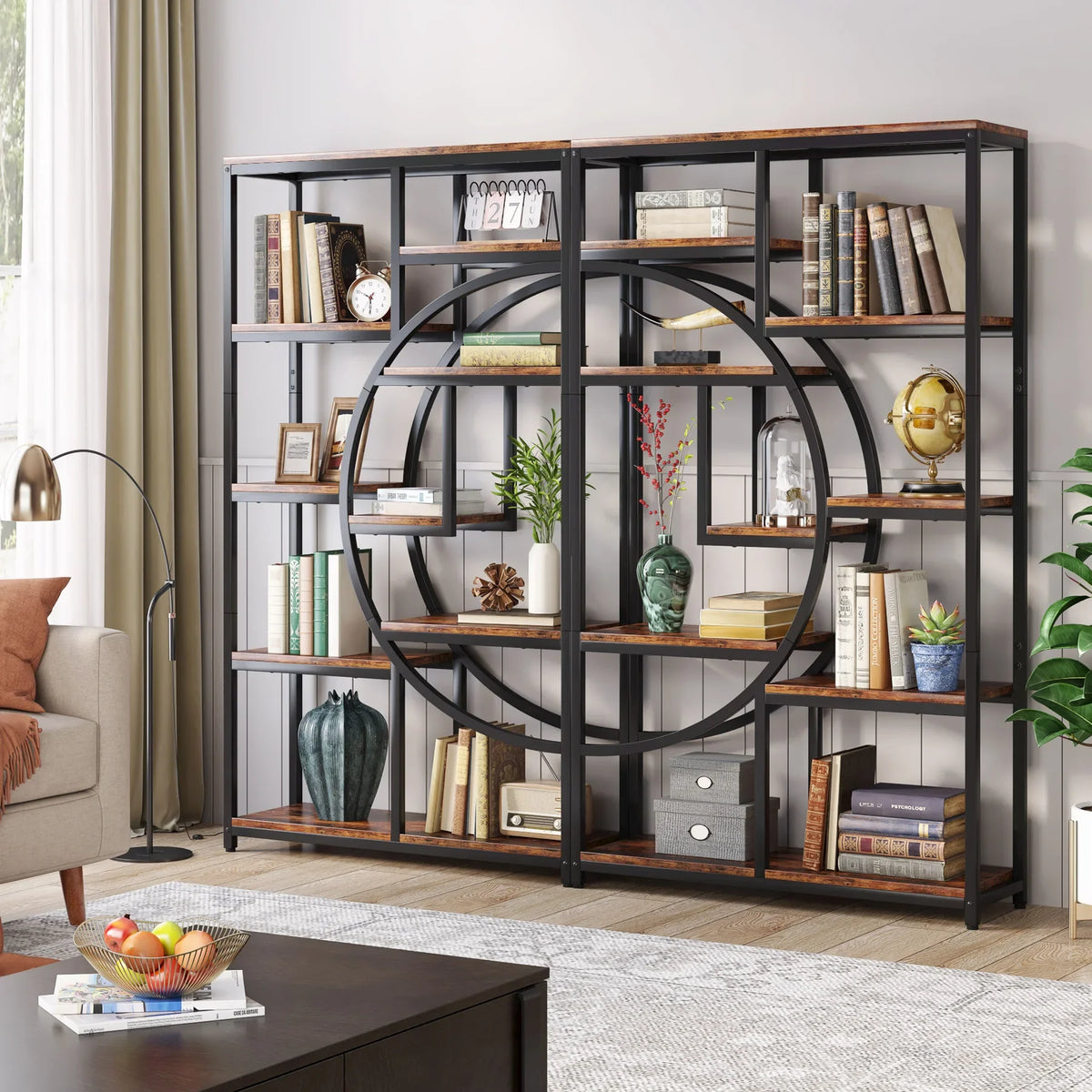 Tribesigns Industrial Etagere Bookcase And Storage Organizer