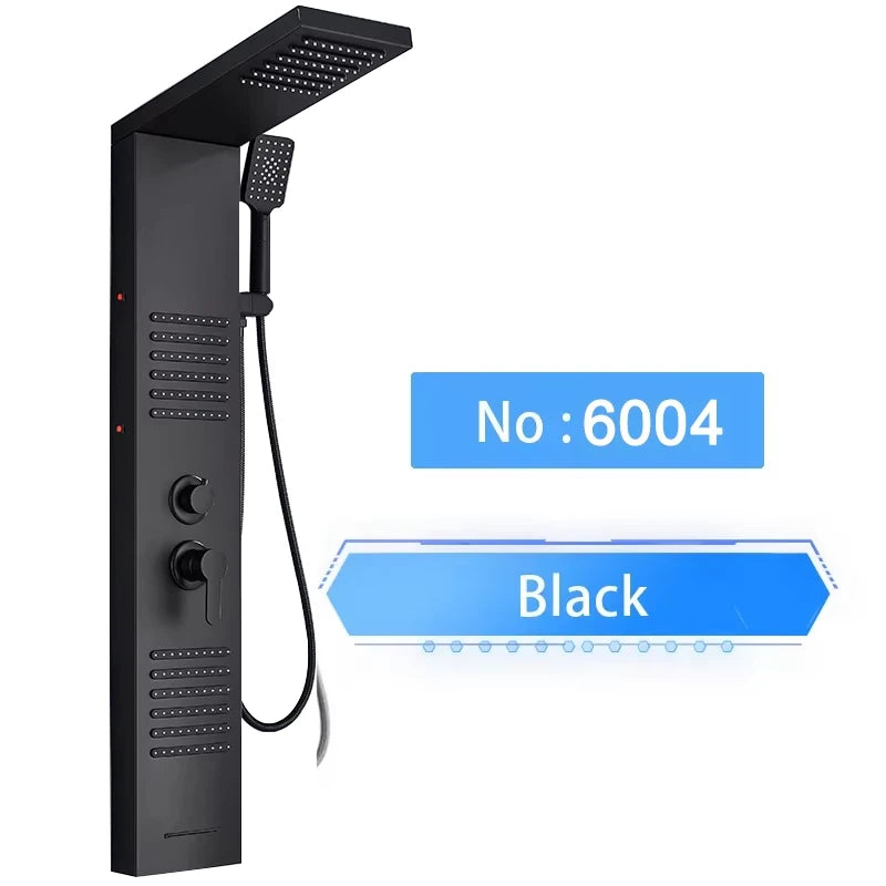 Shinesia LED Shower Panel With Massage Jets And Rainfall Faucet