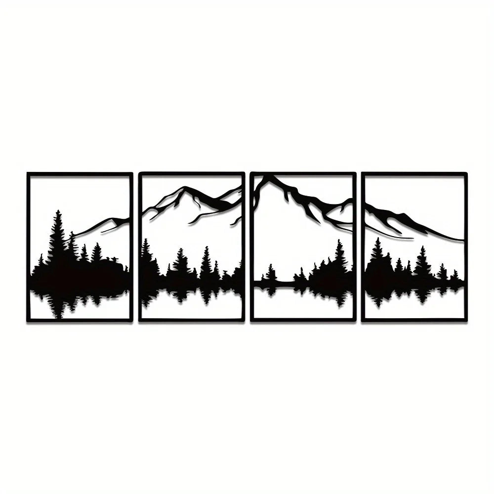 Mountain Metal Wall Art Sculptures for Nature Inspired Home Decor