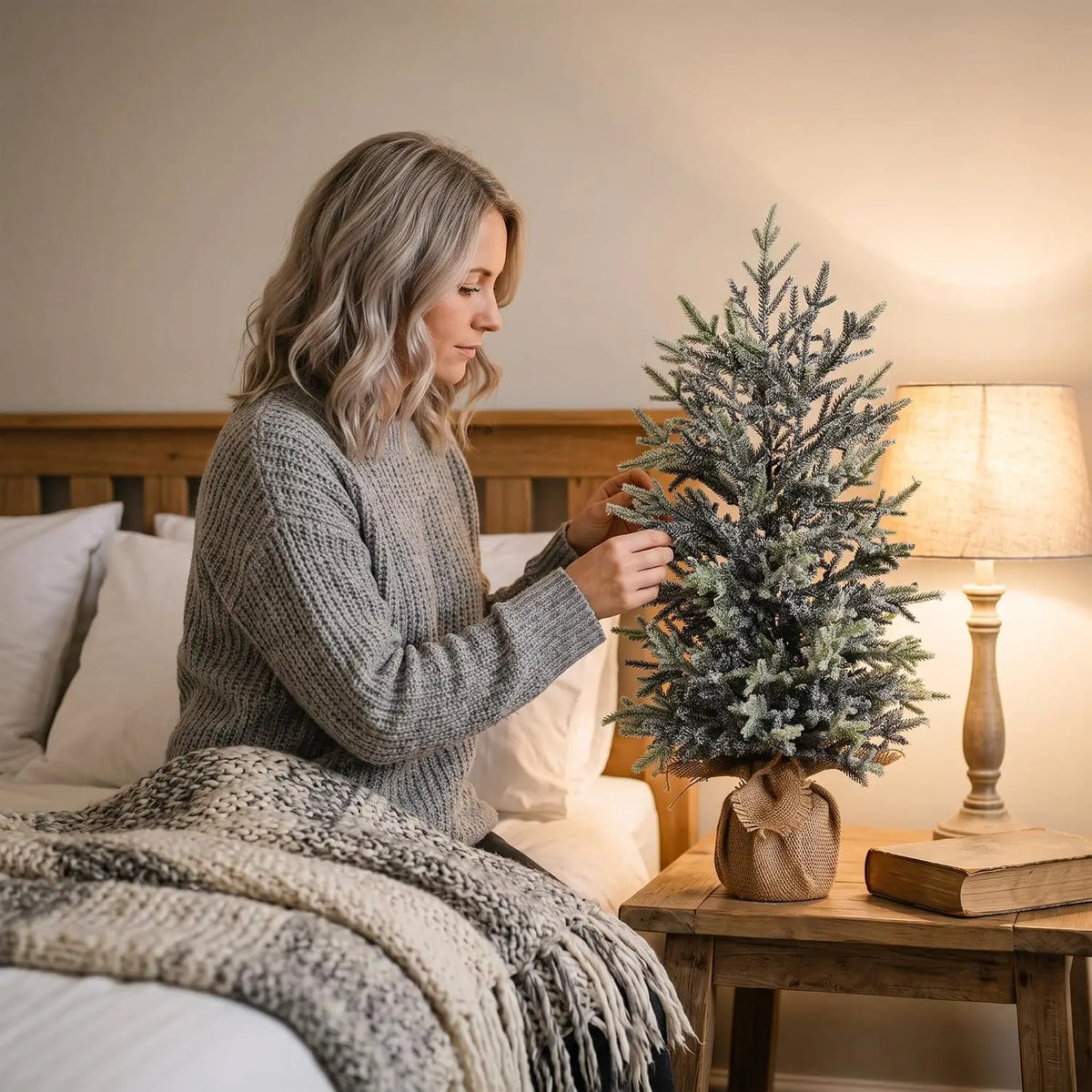 Garvee Flocked Tabletop Christmas Tree for Festive Holiday Decor