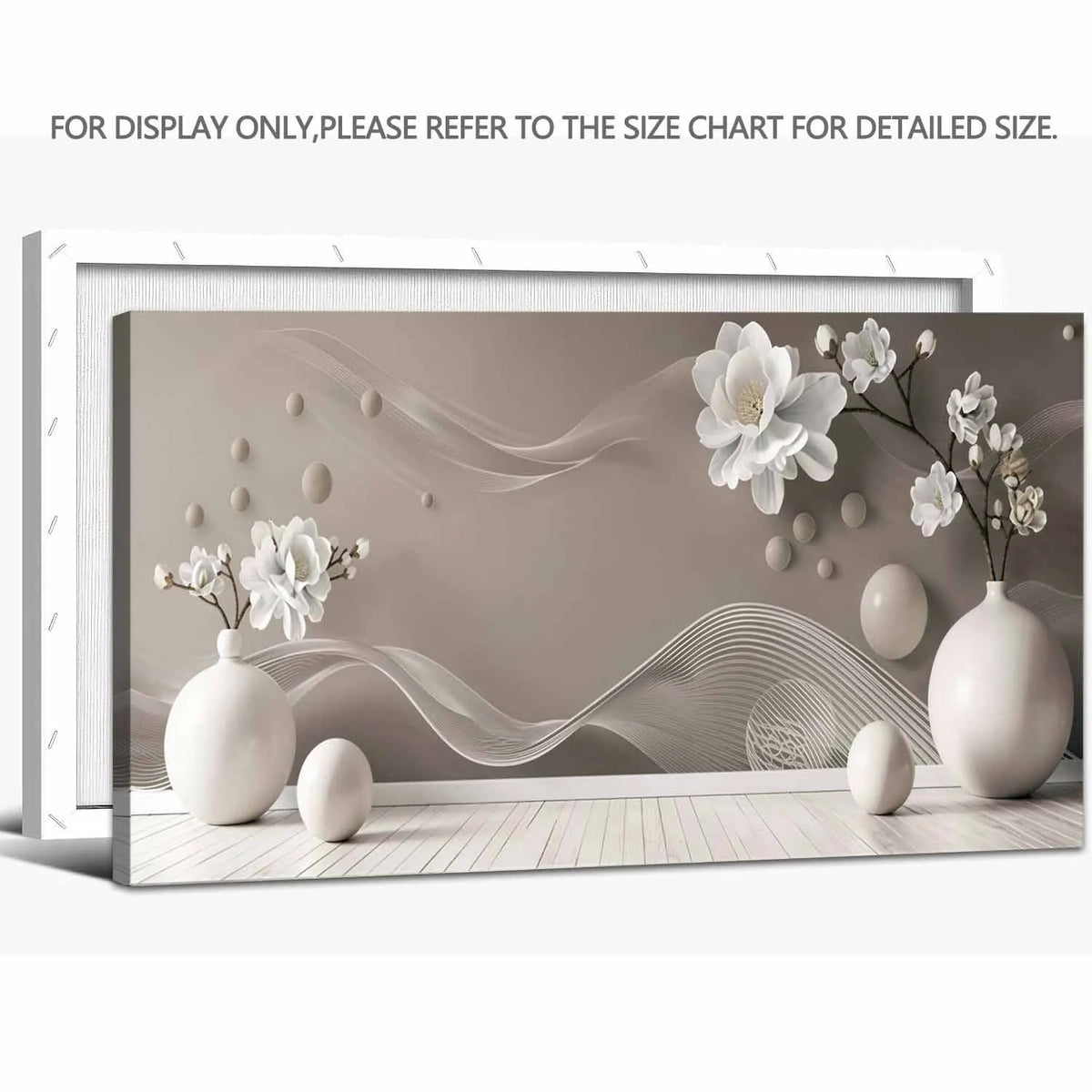 Abstract Magnolia Vase Canvas Wall Art Framed Gallery Wrapped Print