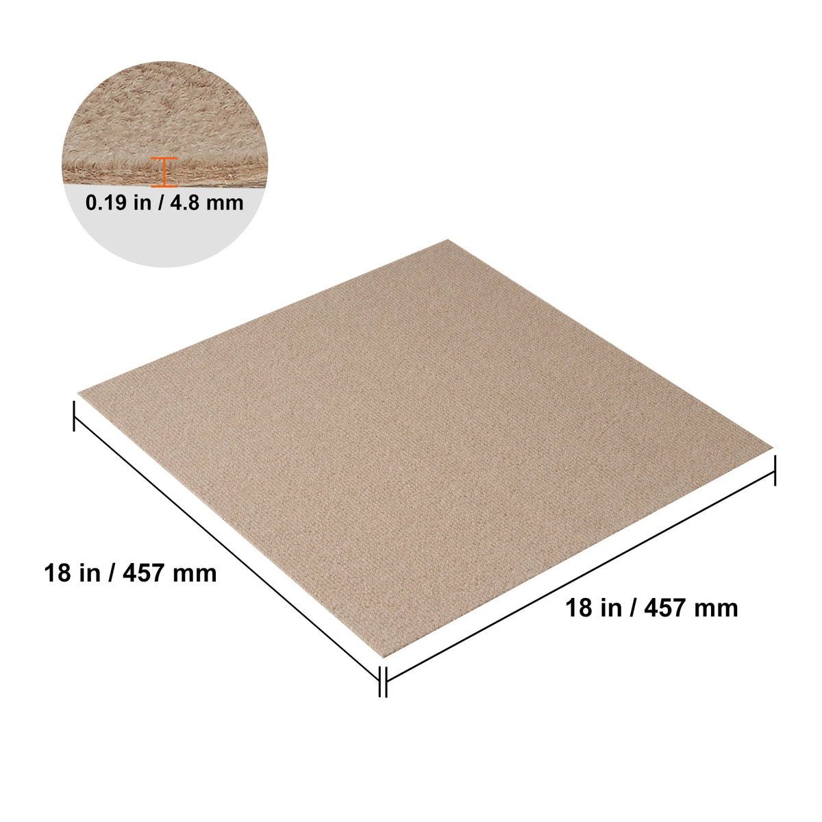 SucceBuy Peel And Stick Padded Carpet Tiles For Indoor Floors