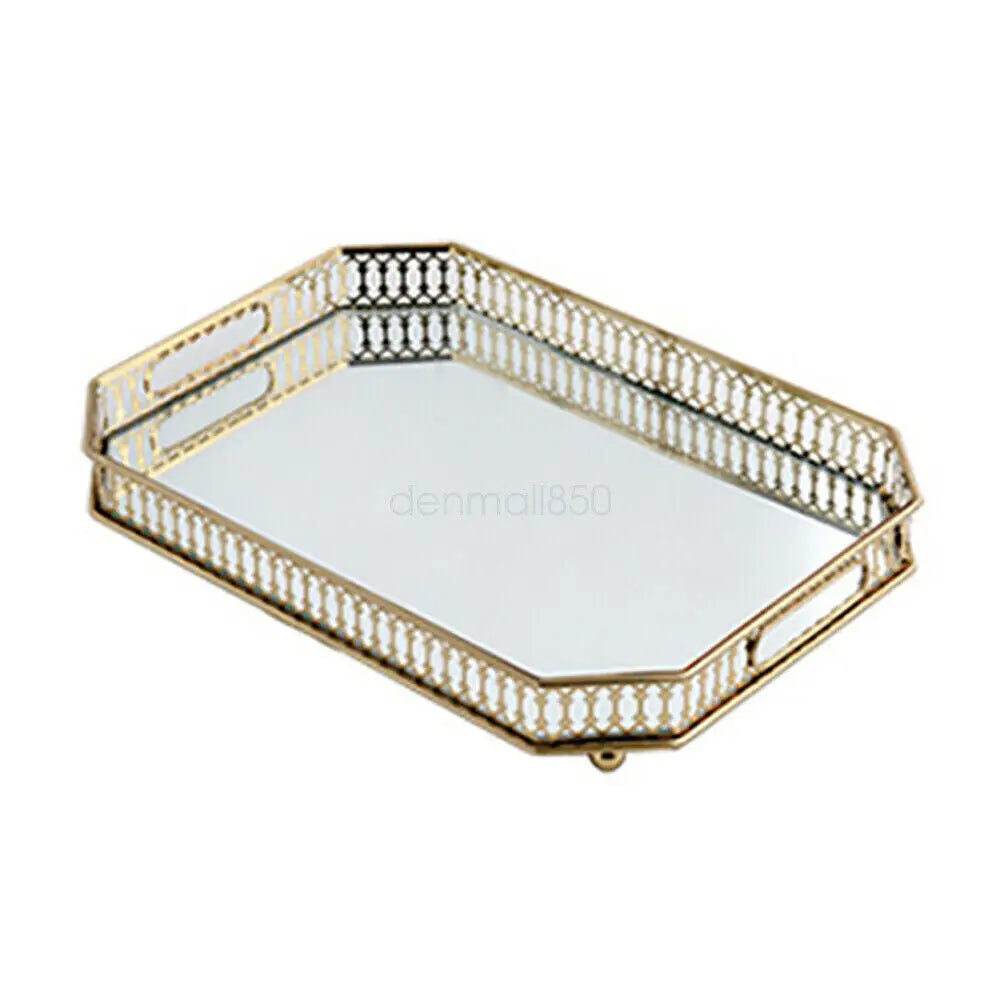 Vintage Mirrored Vanity Tray for Makeup Jewelry and Perfume Display