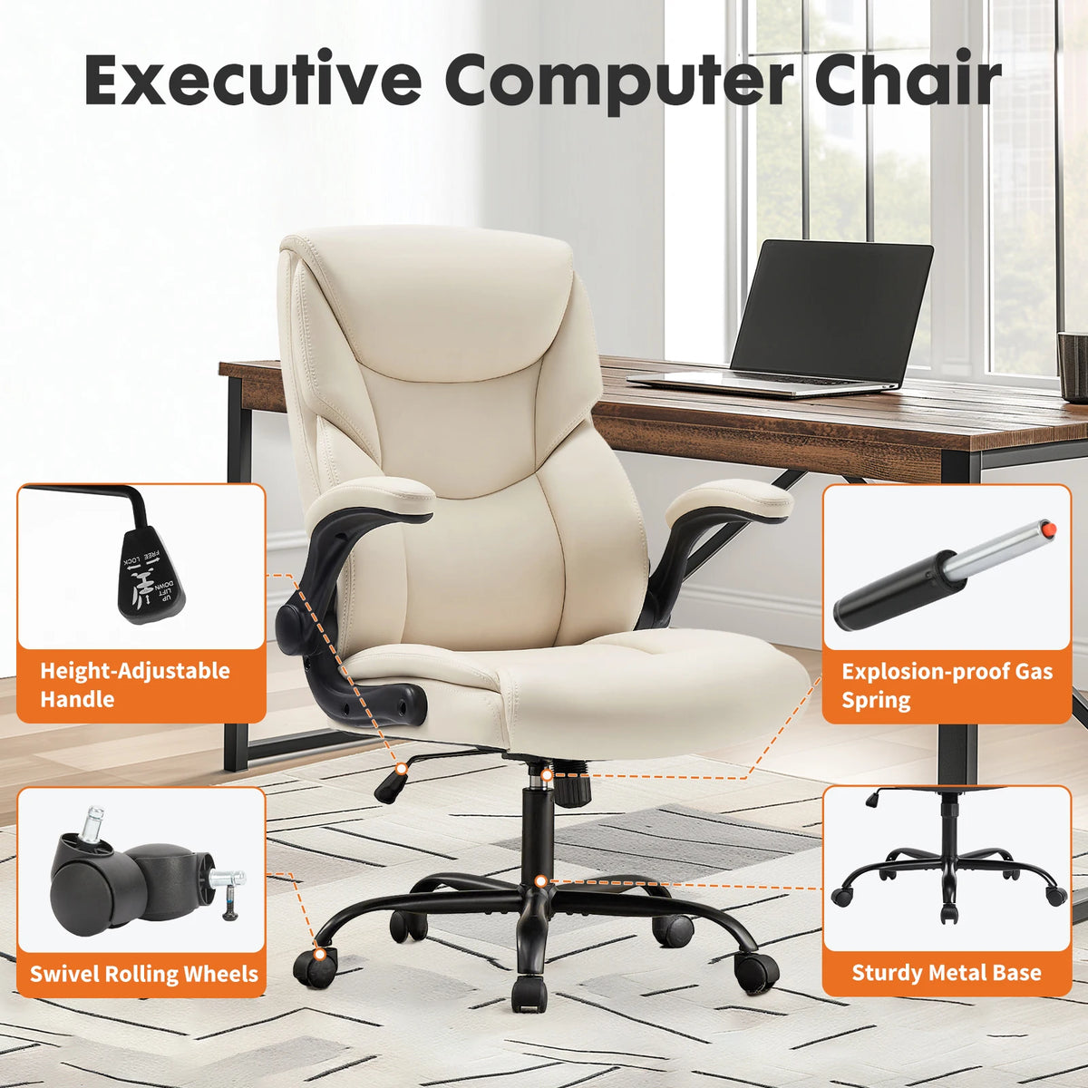 MCQ Ergonomic Gaming Office Chair with Flip Up Armrests