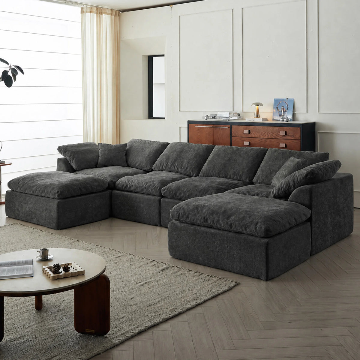Yeflixvrau Modular U Shaped Sectional Sofa With Deep Cushions