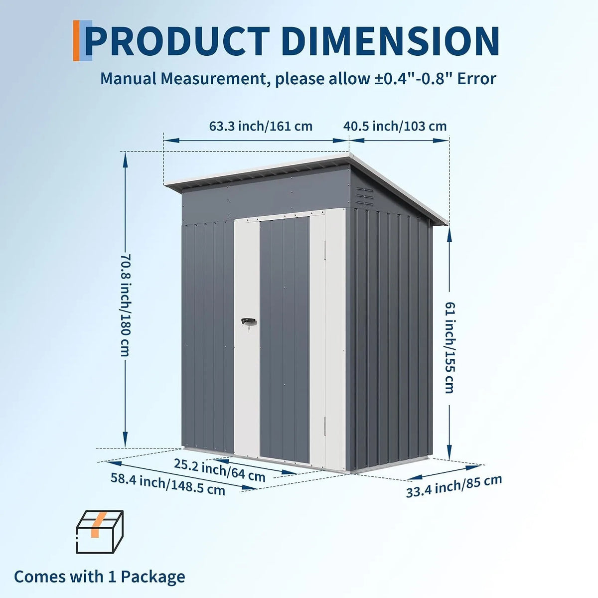 Metal Outdoor Storage Shed for Garden Tools and Patio Equipment