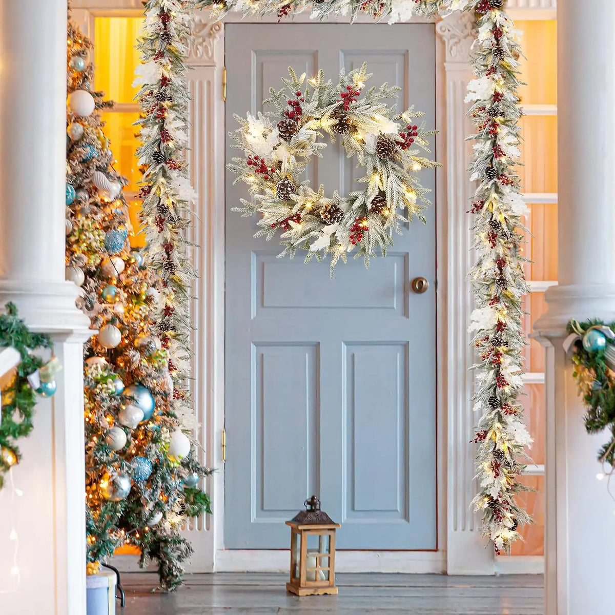 Garvee Prelit Christmas Garland With LED Lights And Lighting Modes
