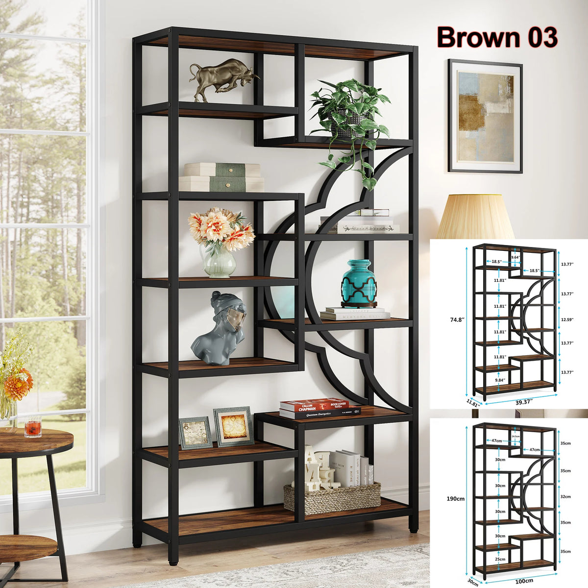 Tribesigns Industrial Etagere Bookcase And Storage Organizer