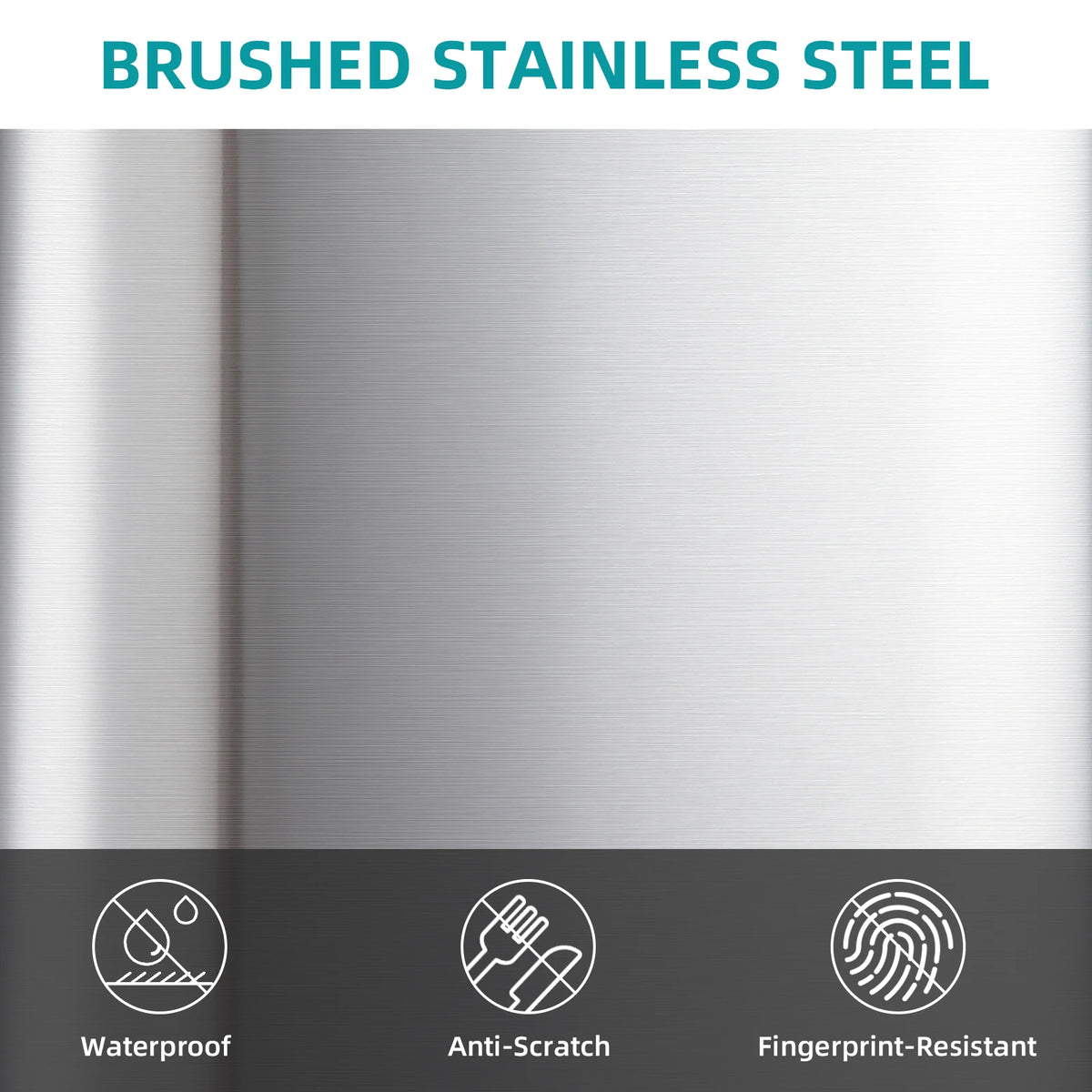20/50L Stainless Steel Kitchen Trash Can Soft-Close Lid - Removable Inner Bucket Hands-Free Step Pedal,Rectangular Wastebasket for Kitchen, Office, Bathroom, Bedroom