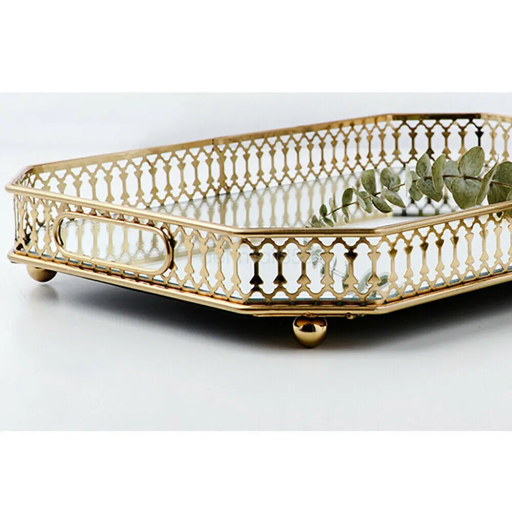 Vintage Mirrored Vanity Tray for Makeup Jewelry and Perfume Display