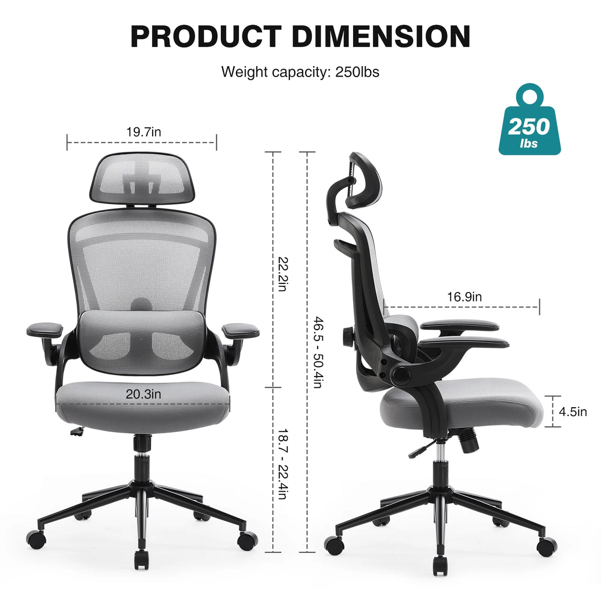 JHK Ergonomic Mesh Office Chair With Lumbar Support