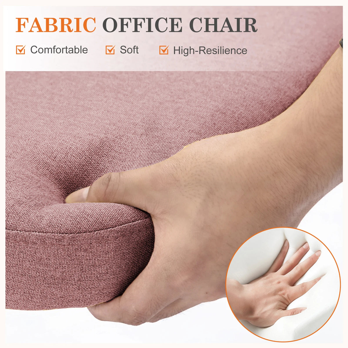 MCQ Ergonomic Fabric Office Chair with Adjustable Height and Swivel