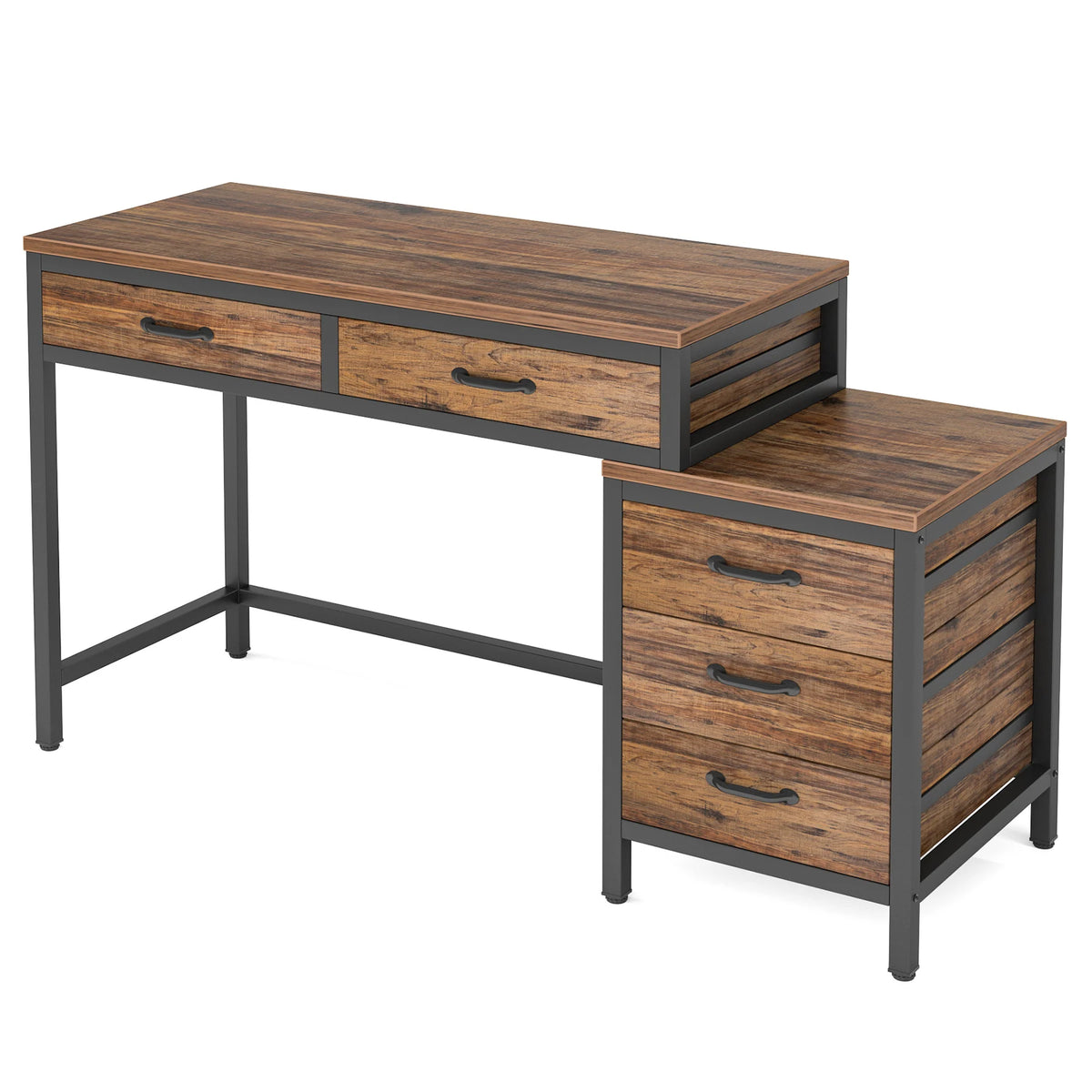 Tribesigns Computer Desk With Reversible Drawers And Industrial Design