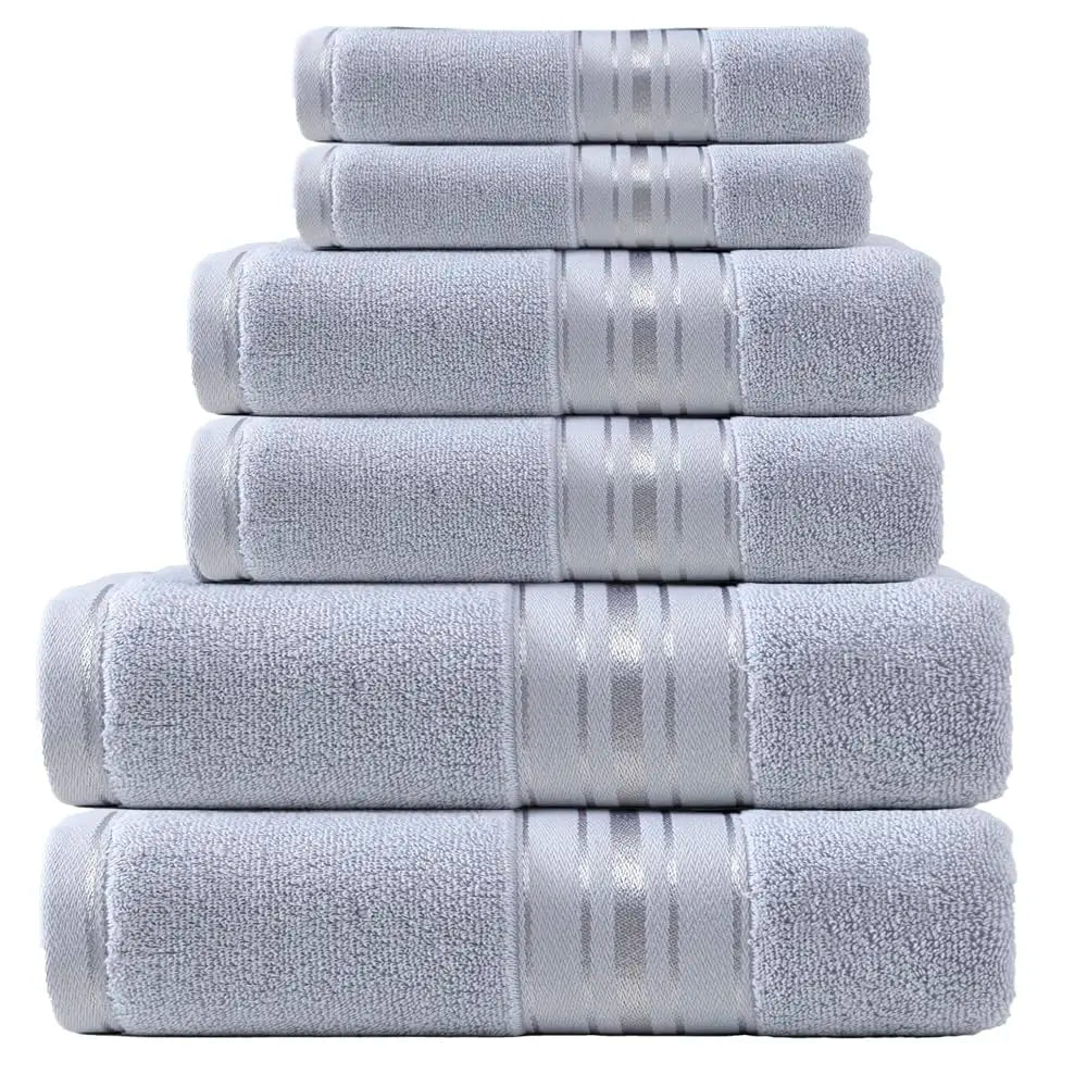 Luxury Turkish Cotton Bathroom Towel Set With Washcloths