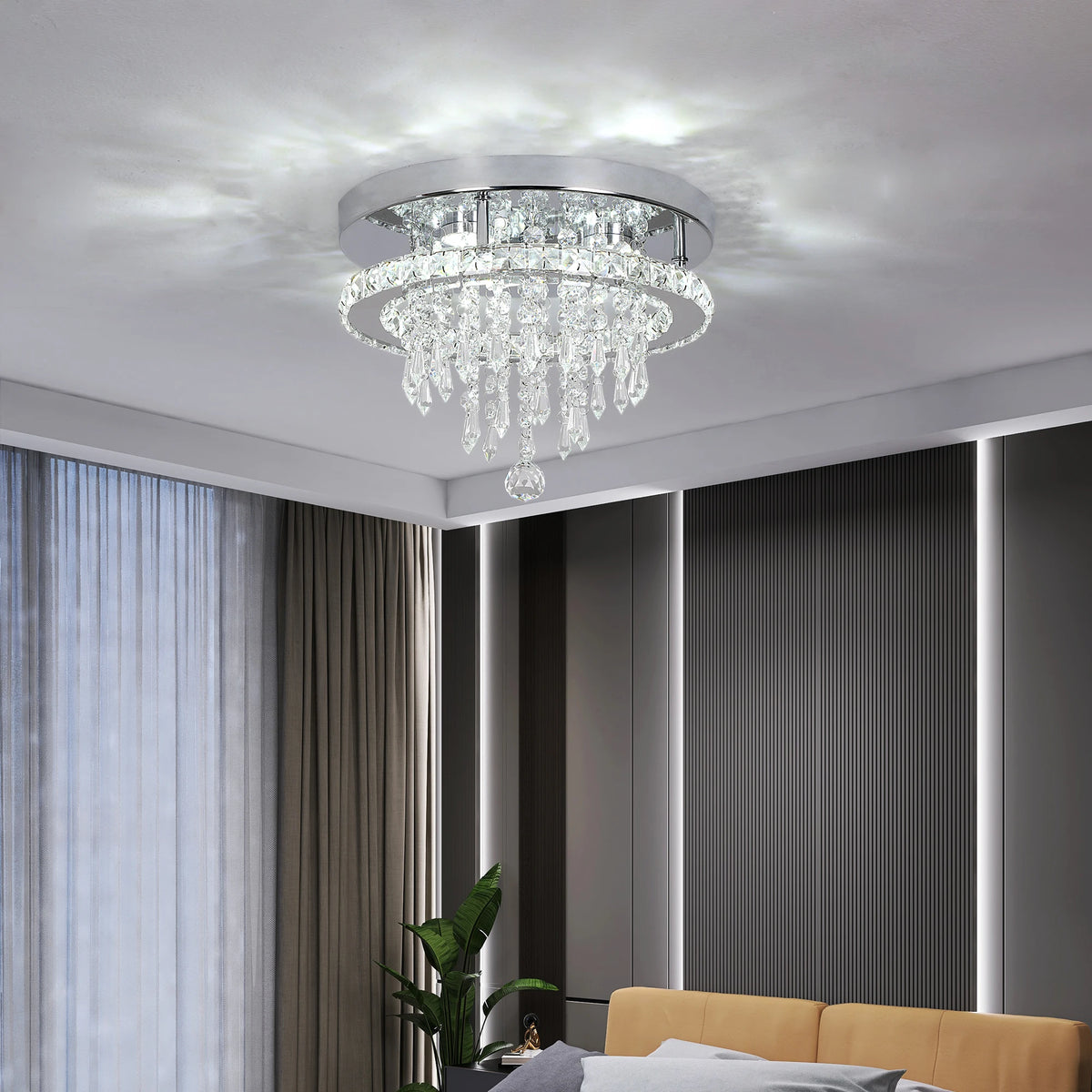 VETRULUS Modern Crystal LED Ceiling Chandelier Pendant Light