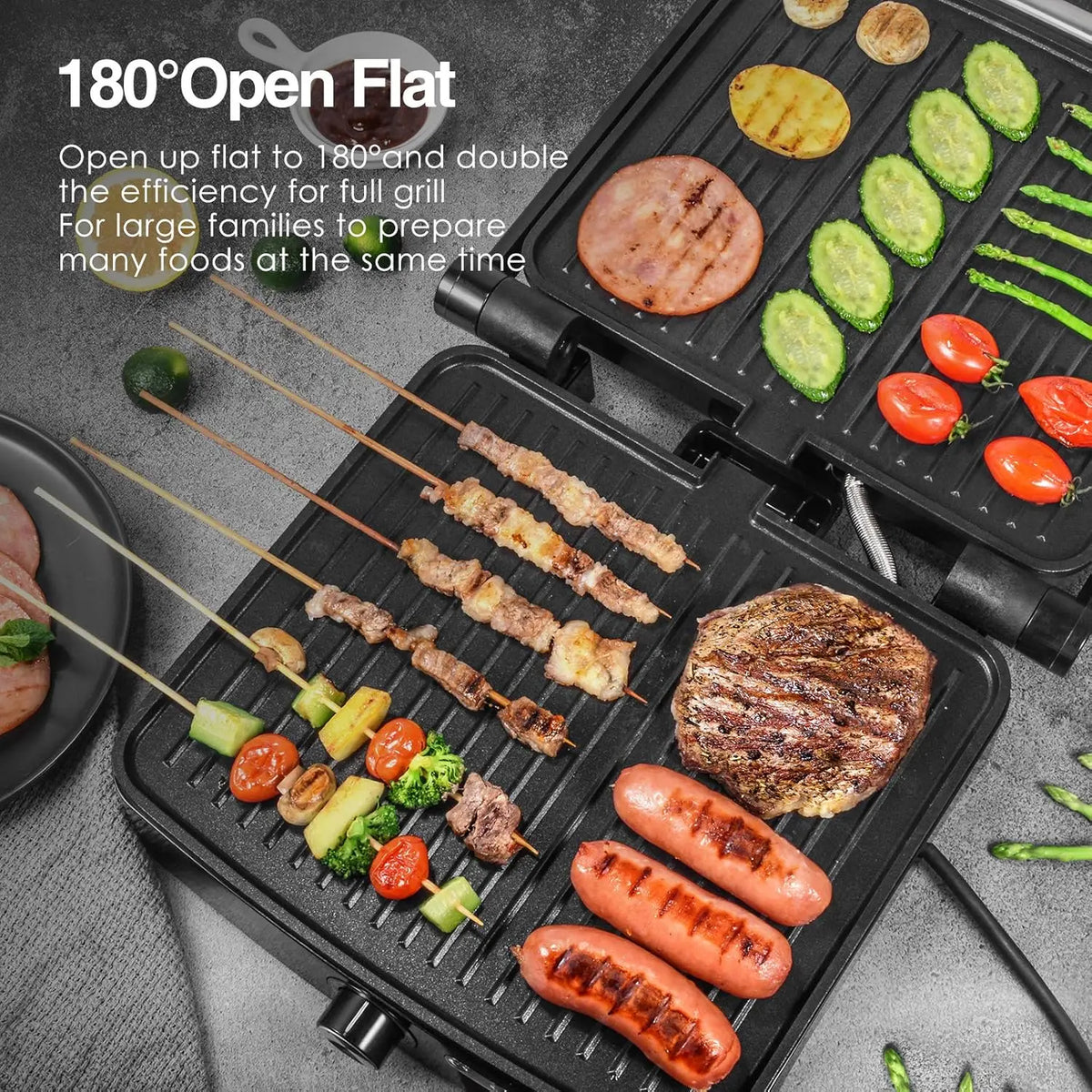 OSTBA Panini Press Grill With Nonstick Sandwich Plates