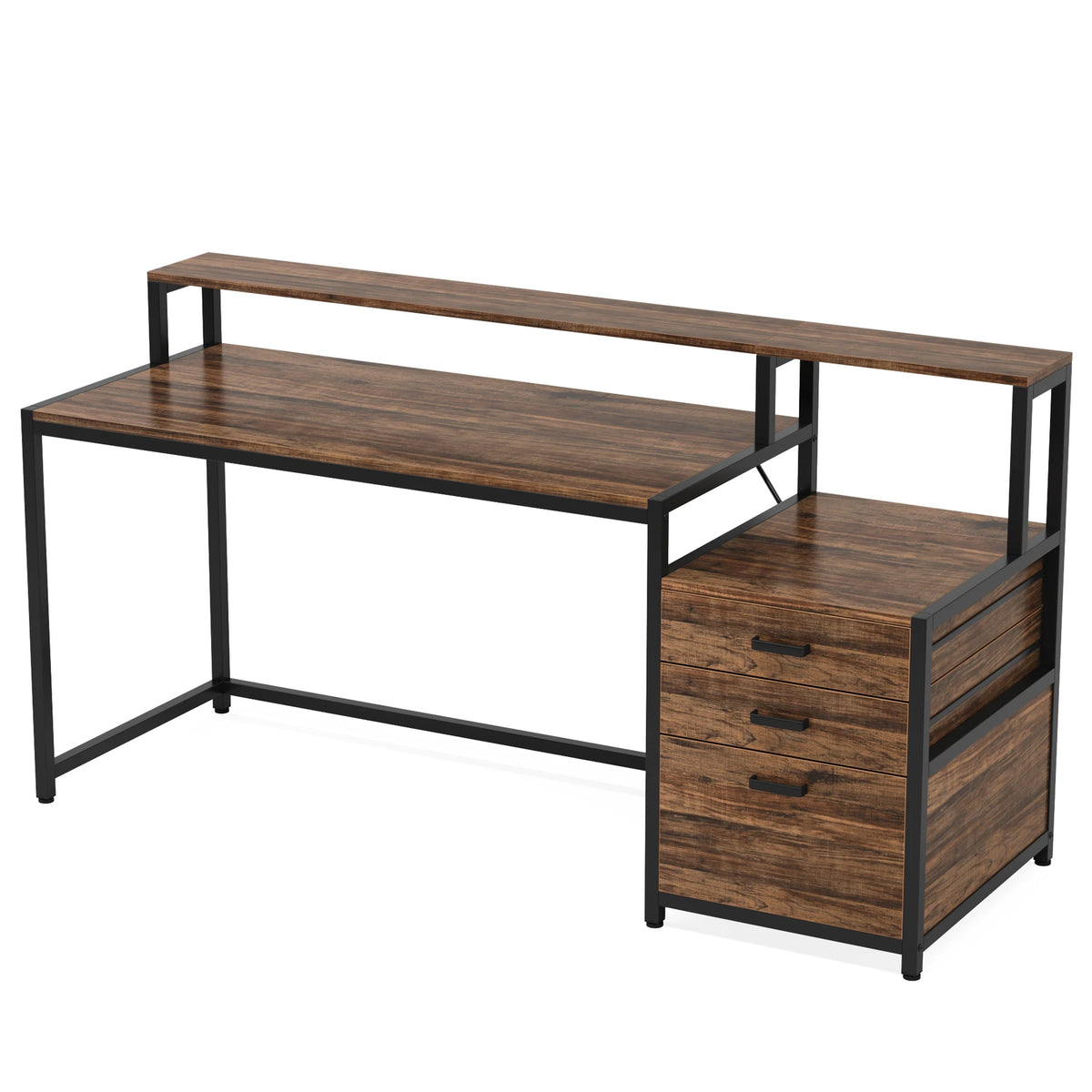 Tribesigns Computer Desk With Reversible Drawers And Industrial Design