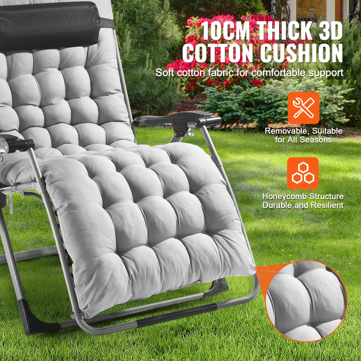 SucceBuy Zero Gravity Recliner with Cushion Footrest and Cupholder