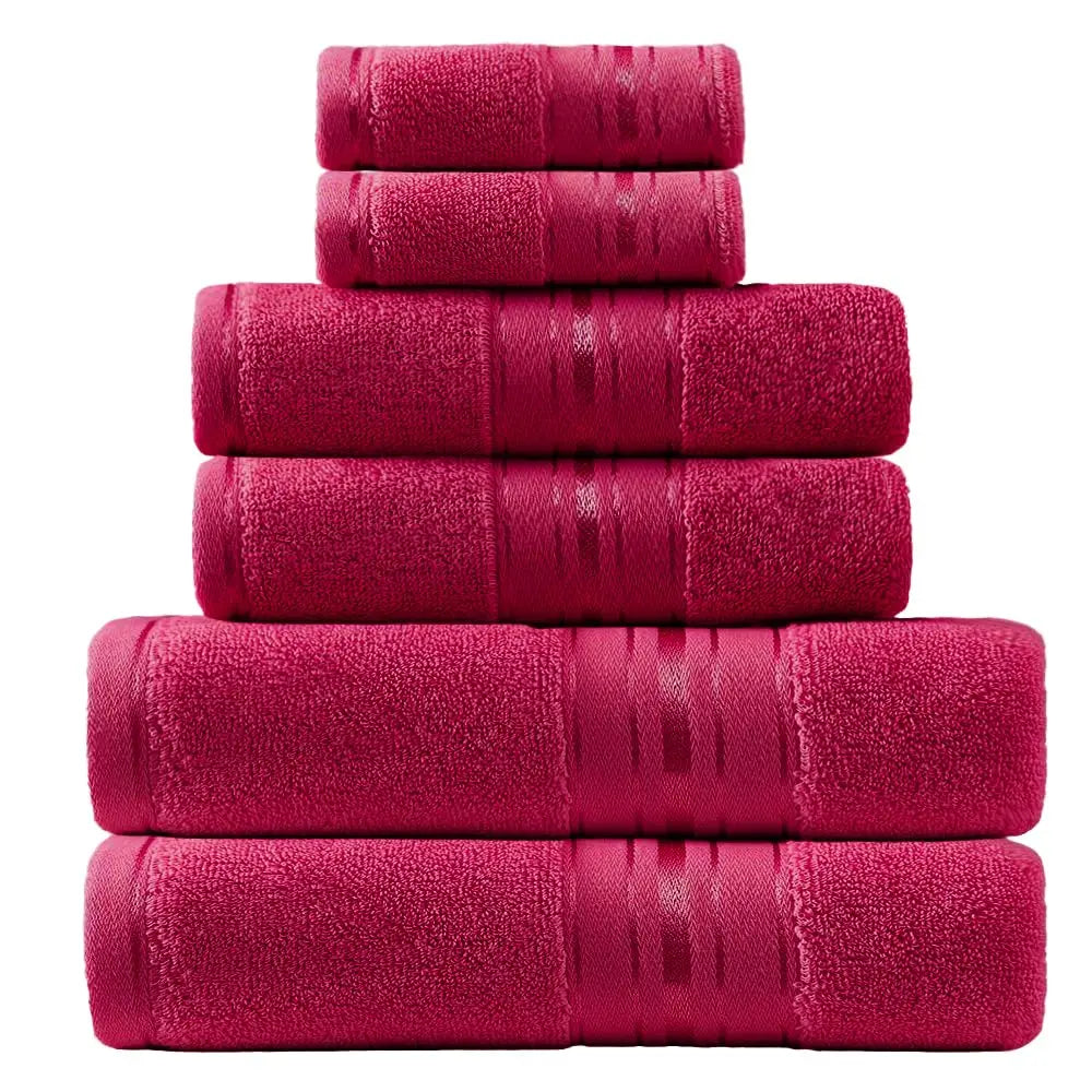 Luxury Turkish Cotton Bathroom Towel Set With Washcloths