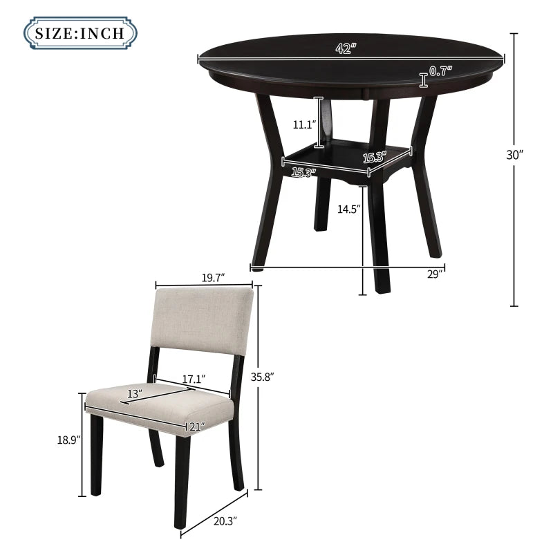 Traditional Formal Dining Table Set with Padded Side Chairs