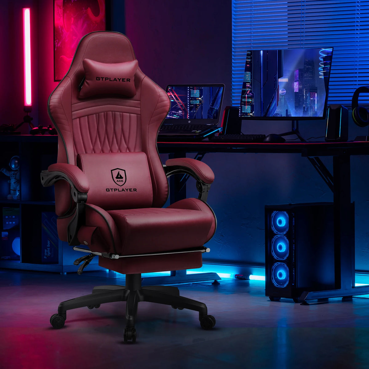 GTPLAYER Ergonomic Gaming Chair With Speakers And Footrest