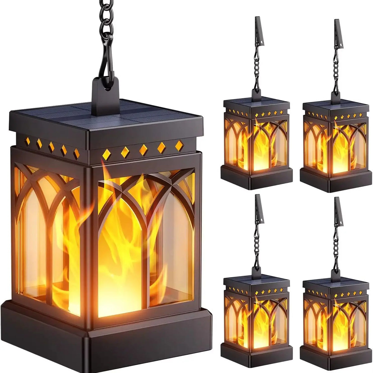Waterproof Outdoor Solar Lanterns With LED Lights Automatic On Off