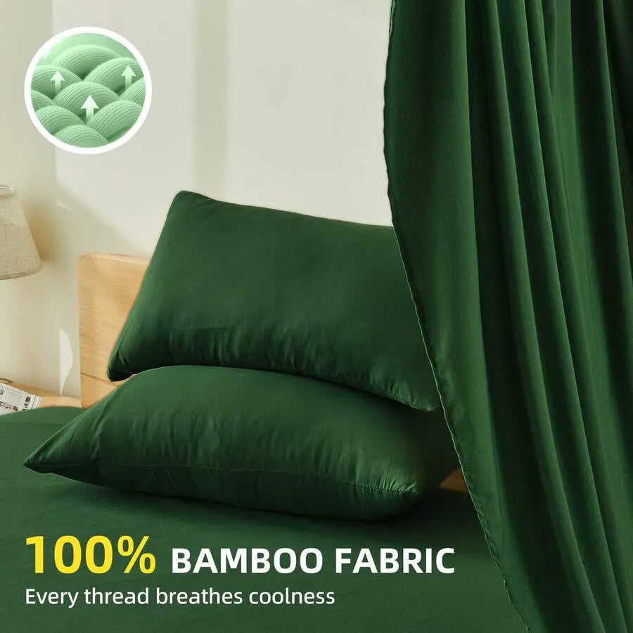Bamboo Viscose Cooling Sheet Set With Deep Pocket Fitted Sheet