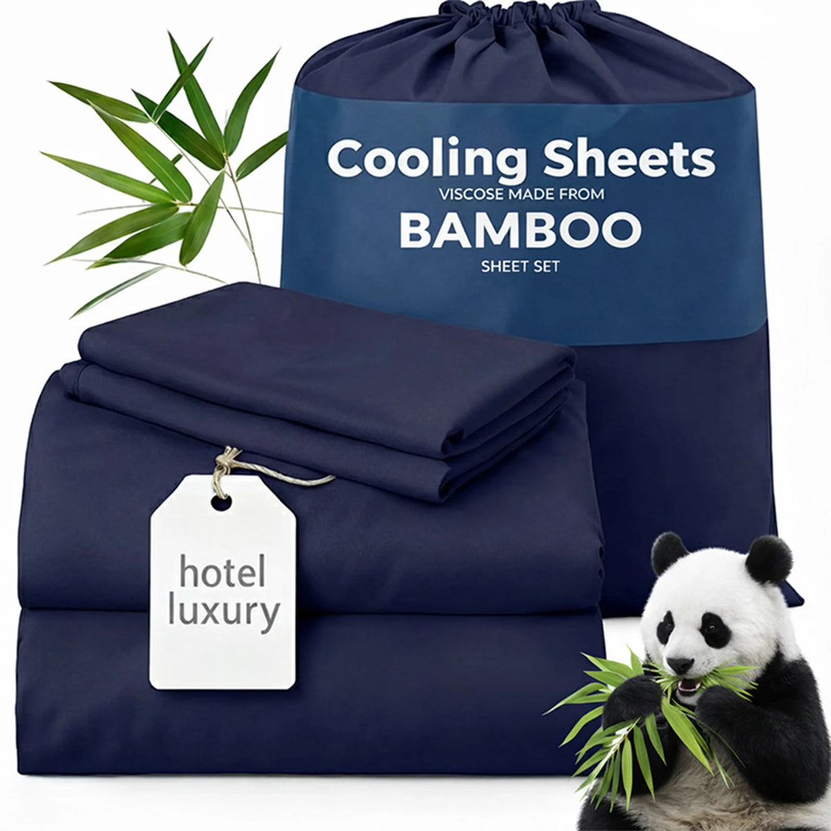 Bamboo Viscose Cooling Sheet Set With Deep Pocket Fitted Sheet