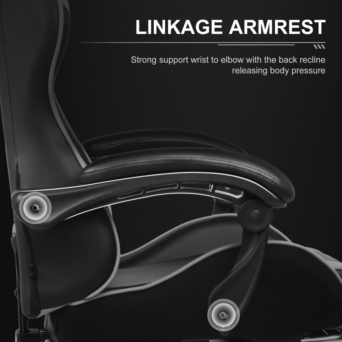 GTPLAYER Gaming Chair With Footrest, Lumbar Support And Headrest