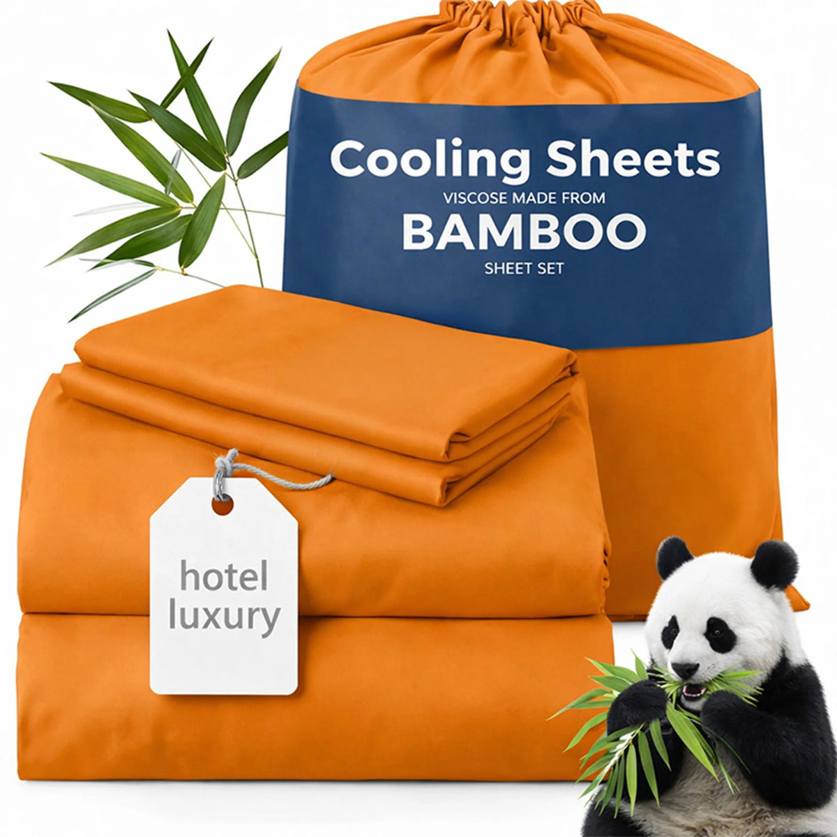 Bamboo Viscose Cooling Sheet Set With Deep Pocket Fitted Sheet