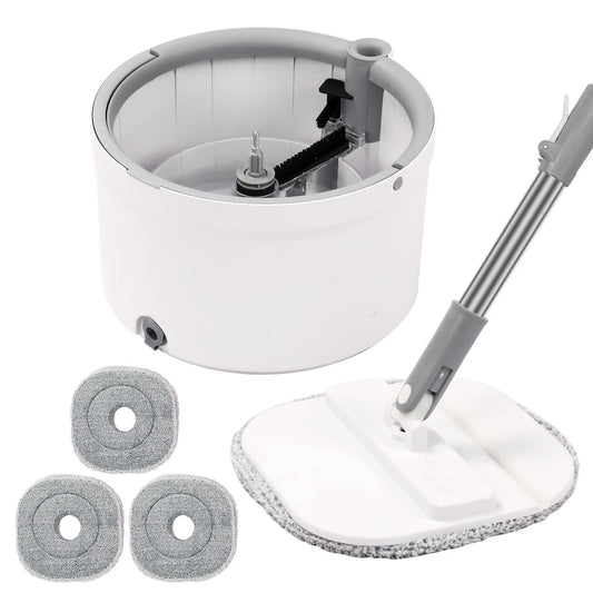 Round Self Wringing Spin Mop Bucket Set With Water Separation