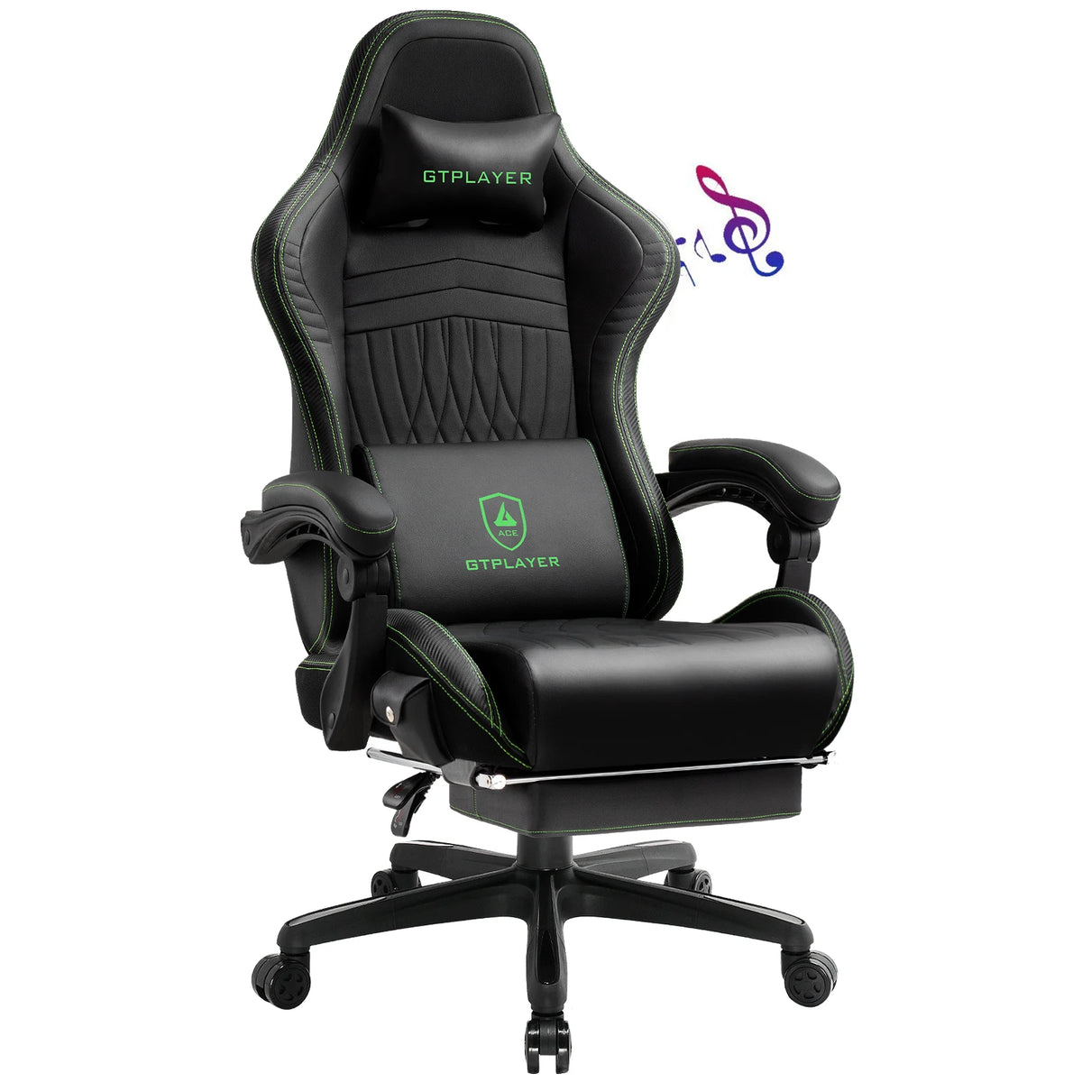 GTPLAYER Ergonomic Gaming Chair With Speakers And Footrest