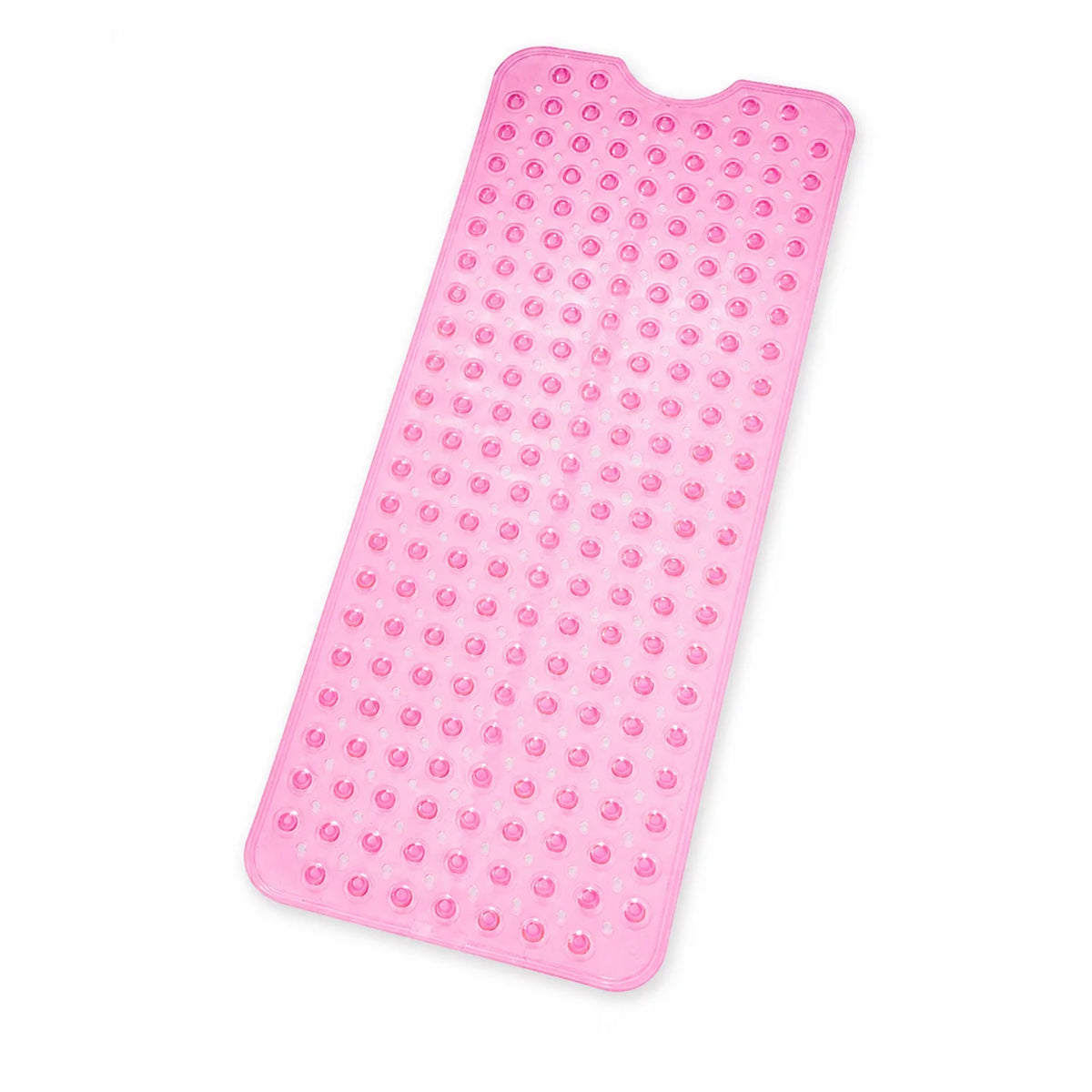 Pink PVC Non-Slip Bathtub Mat - Safe Shower Floor Liner with Drainage Holes, Soft Anti-Skid Bath Pad for Kids, Elderly & Daily Bathroom Safety (70x38cm)