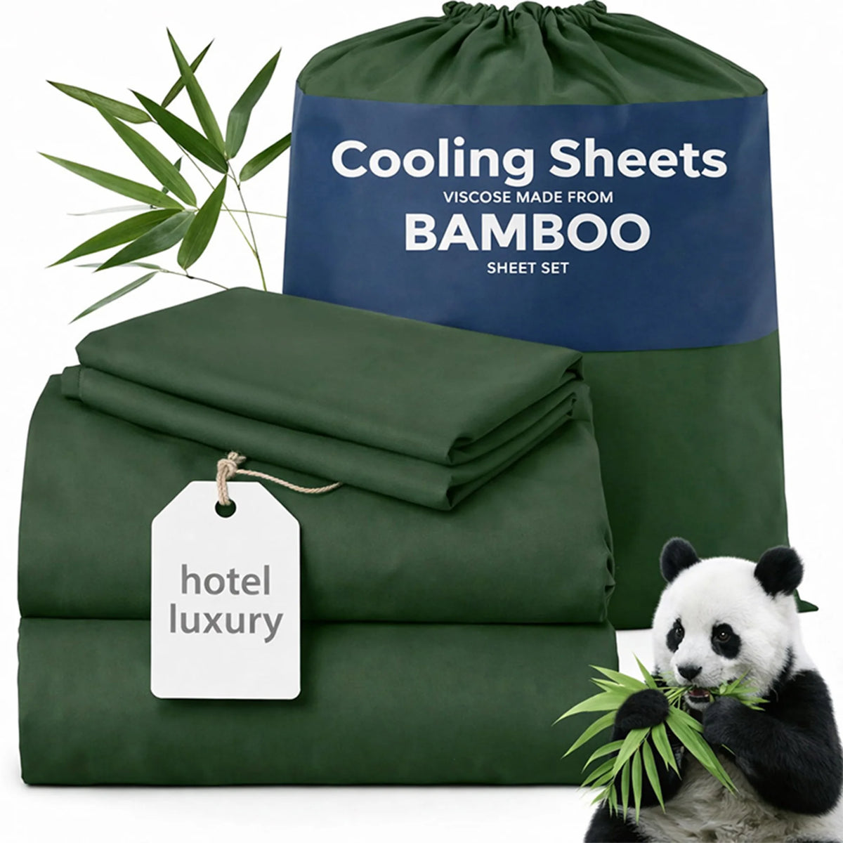 Bamboo Viscose Cooling Sheet Set With Deep Pocket Fitted Sheet