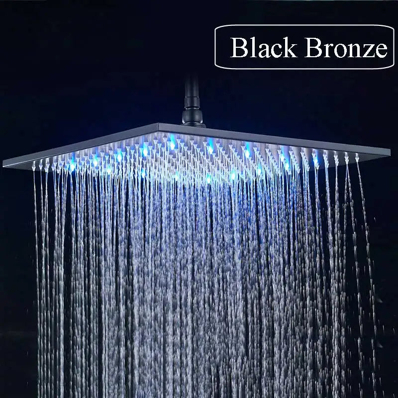 Rozin Brass LED Rainfall Shower Head With Wall Mount Design