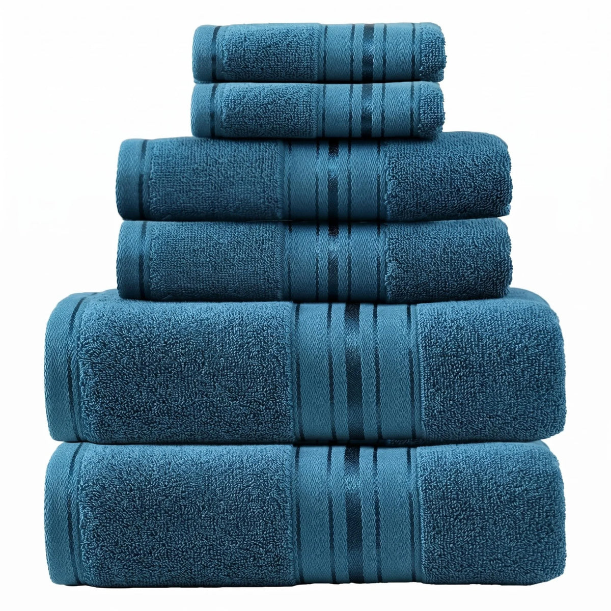 Luxury Turkish Cotton Bathroom Towel Set With Washcloths
