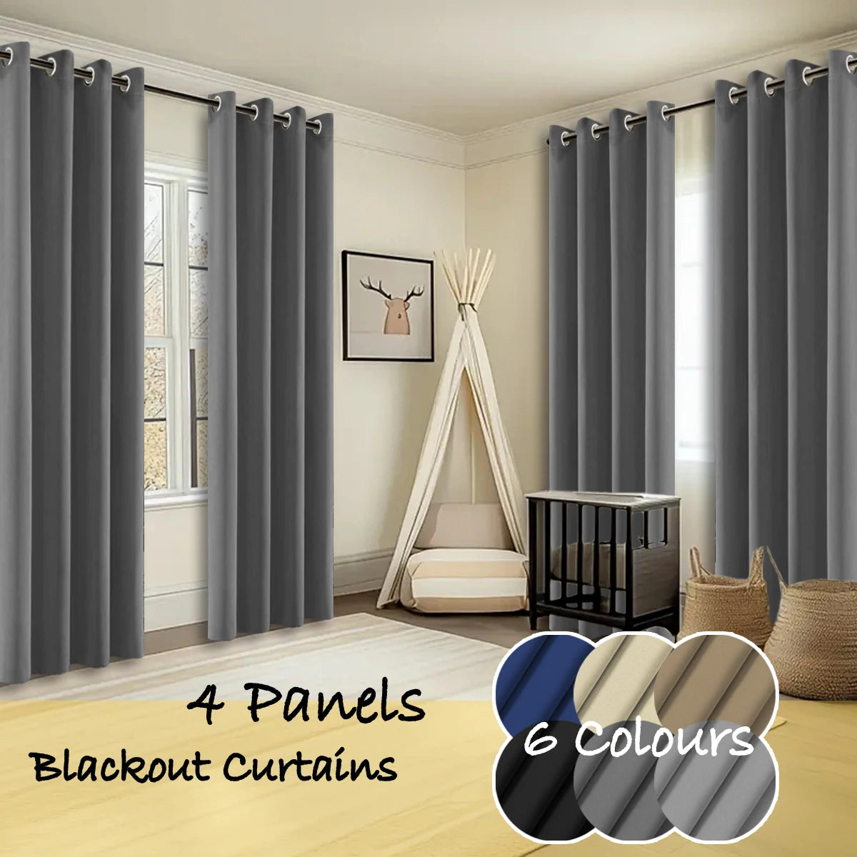 Thermal Insulated Blackout Curtains With Noise Reducing Room Darkening