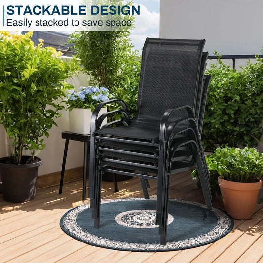 Folding Steel Garden Chairs With Breathable Teslin Fabric For Outdoors