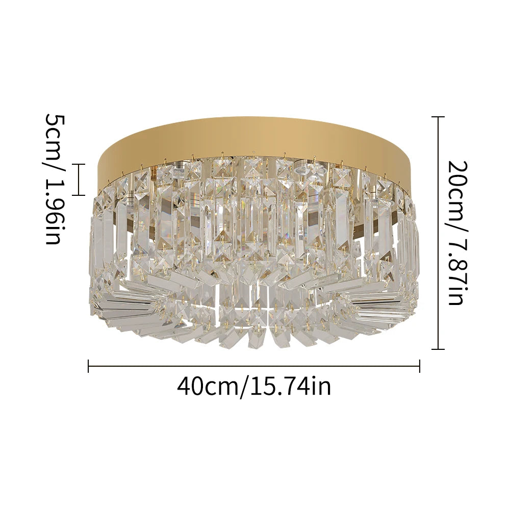 VETRULUS Crystal LED Ceiling Chandelier for Living Rooms