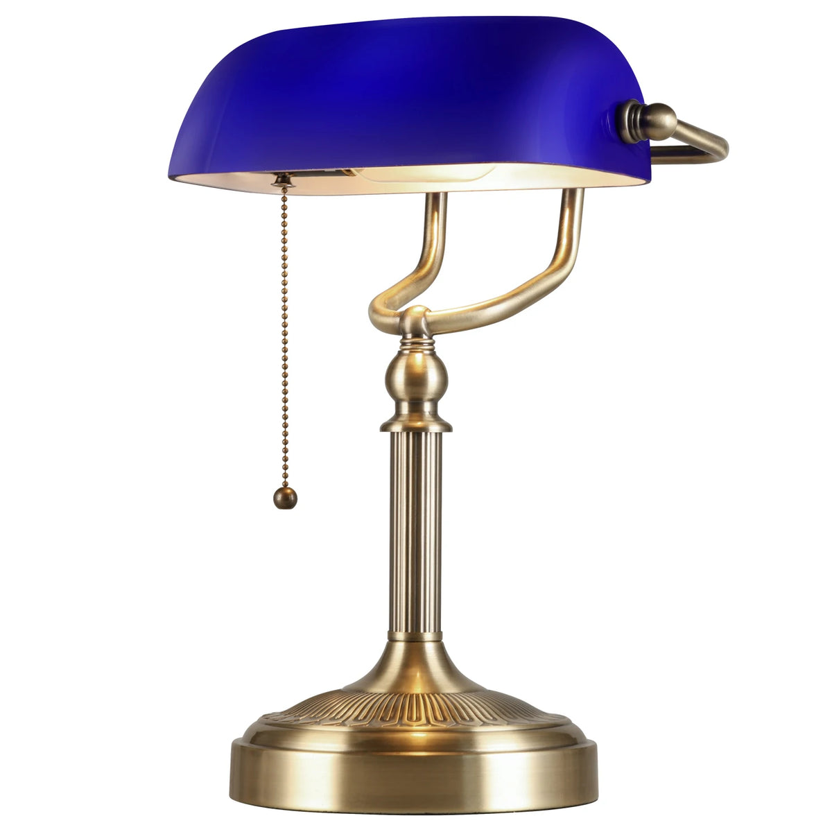 Green glass banker lamp table lamp with Chian switch E27/E26 Desk Lamp