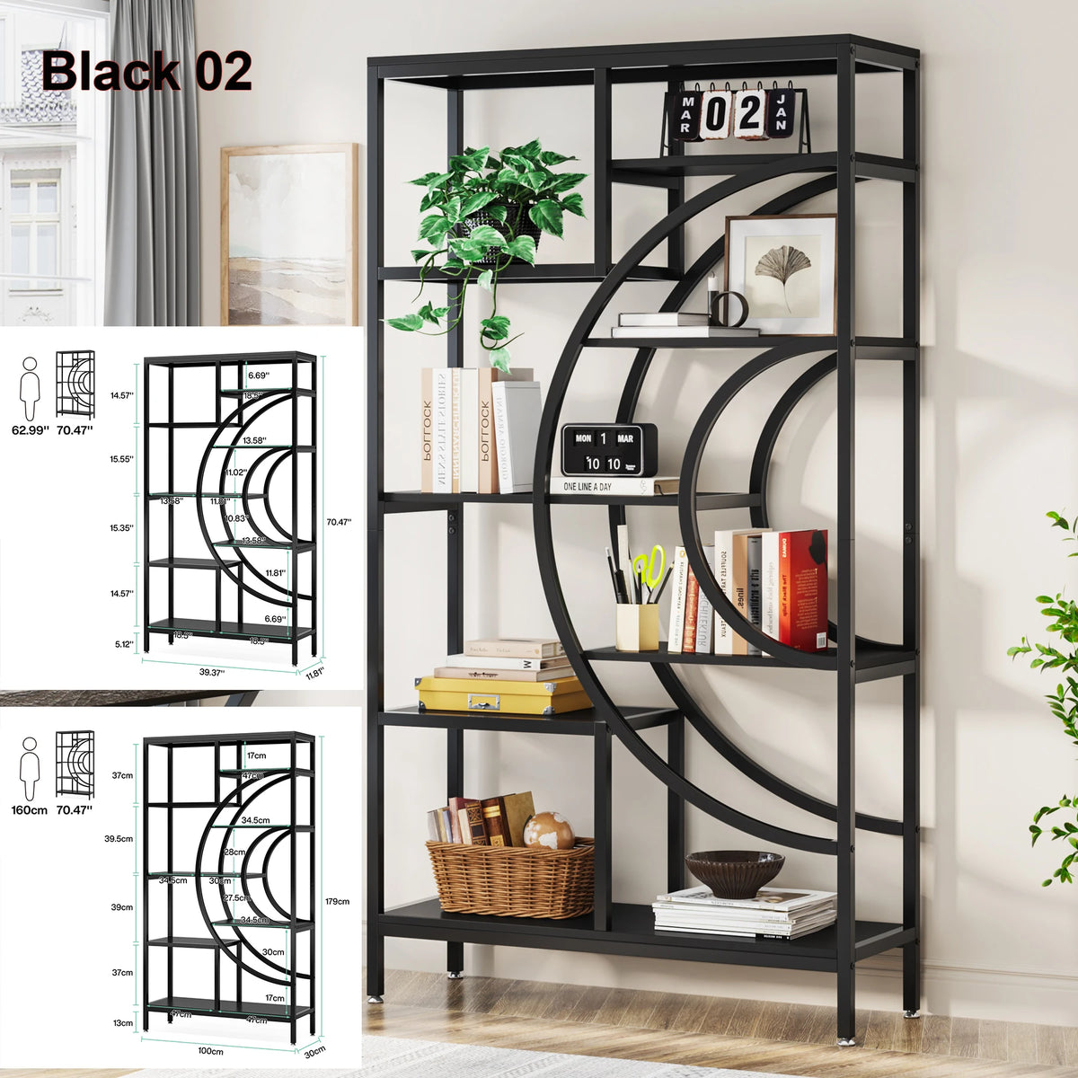 Tribesigns Industrial Etagere Bookcase And Storage Organizer