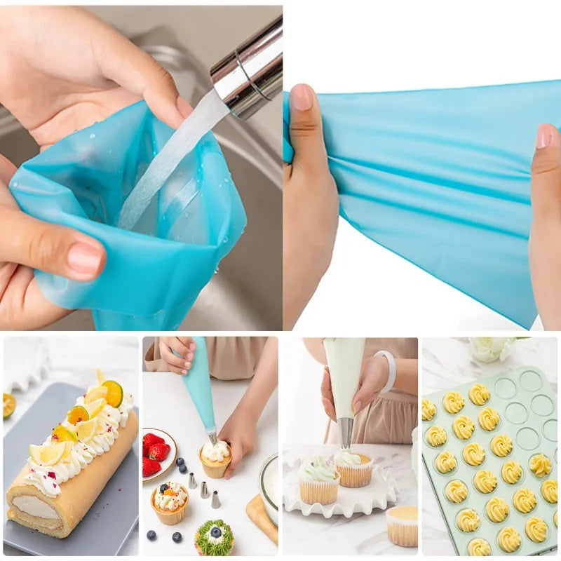 Nifogo Reusable Piping Bag Kit With Icing Tips Set