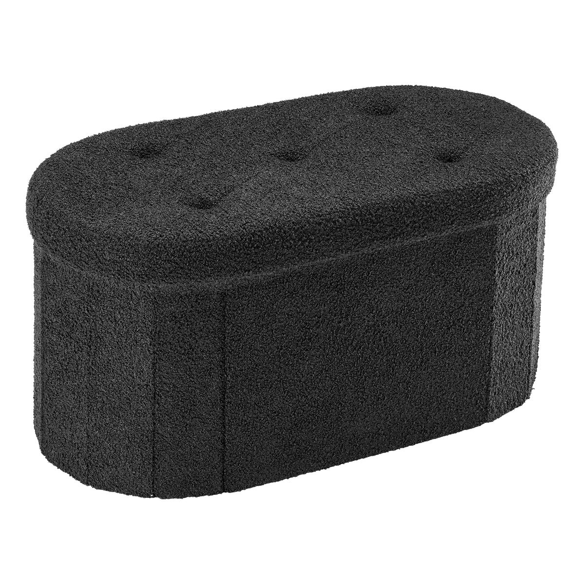 MCQ Faux Fur Storage Ottoman Stool for Bedroom Vanity Seating
