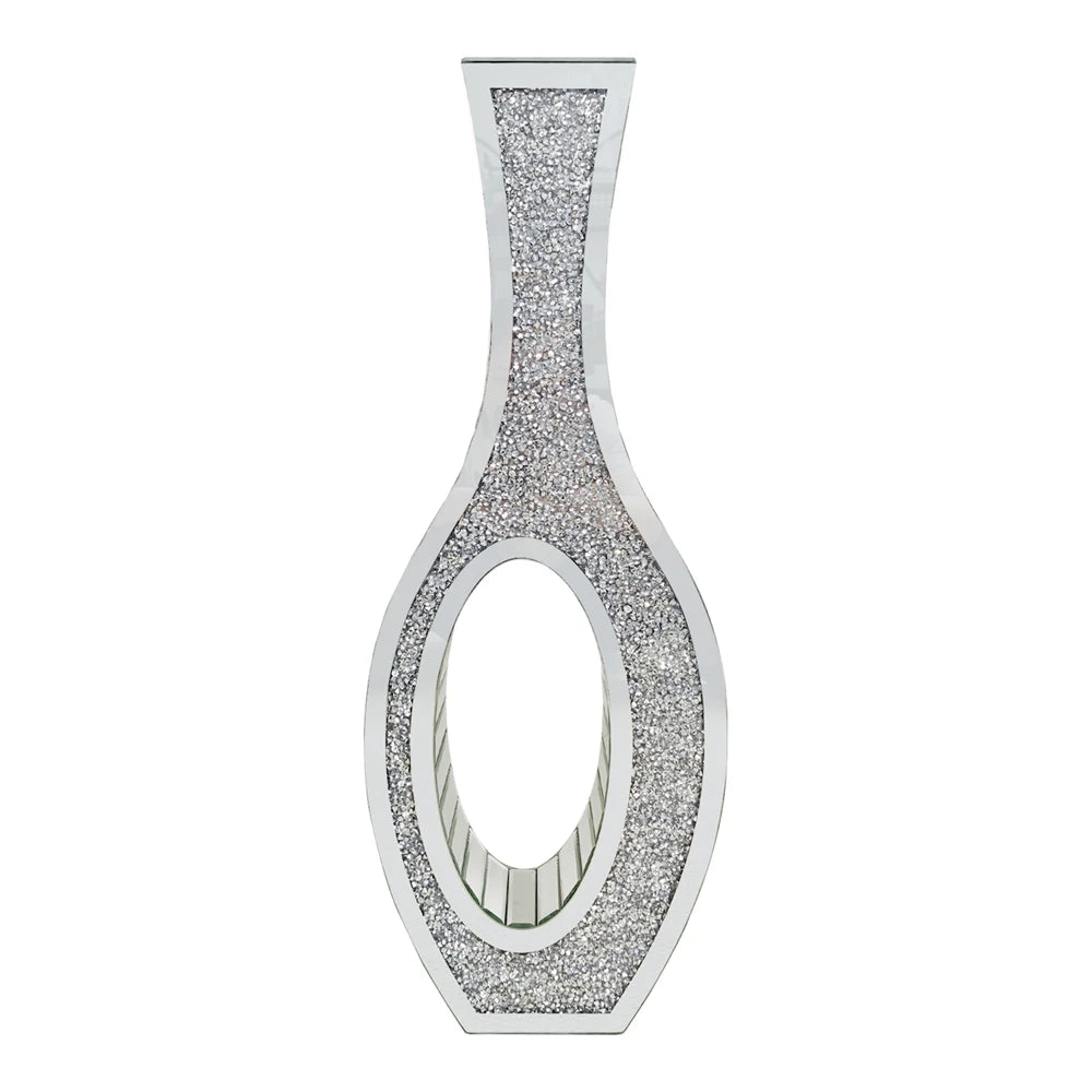 Mirrored Crush Diamond Decorative Floor Vase for Floral Arrangements