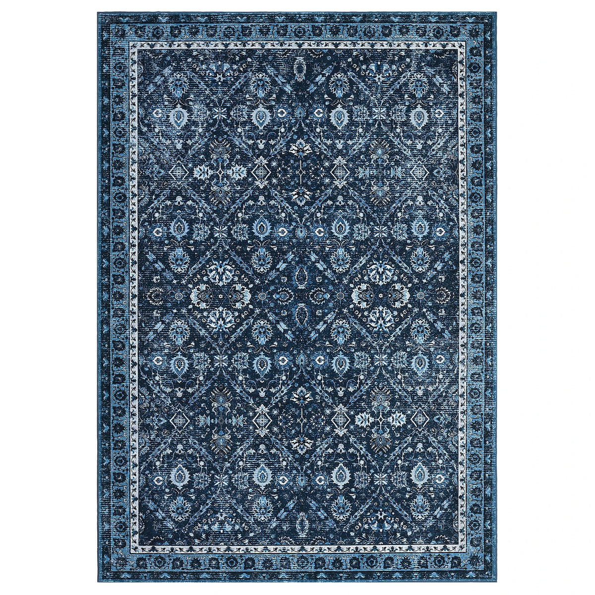Machine Washable Moroccan Trellis Rug With Non Slip Water Resistance