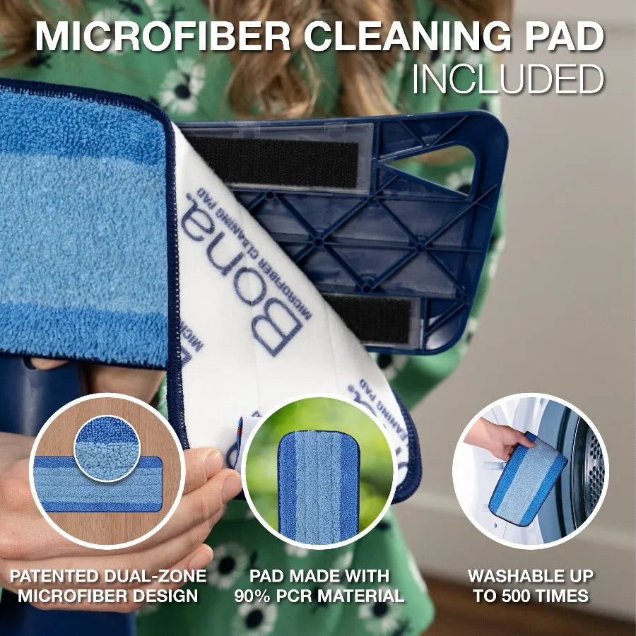 Bona Spray Mop for Hardwood Floors Kit - Includes Reusable Microfiber Cleaning Pad and Pre-Filled Cartridge