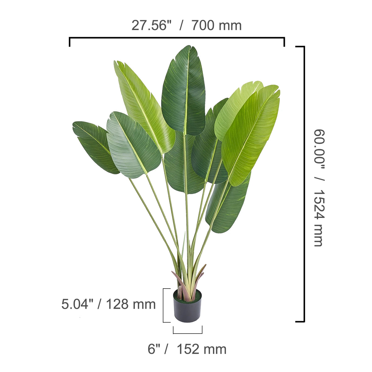 SucceBuy Artificial Palm Tree Faux Plant With Anti-Tip Protection