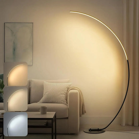 IYUNXI Arched LED Floor Lamp With Remote Dimmable Ambient Lighting