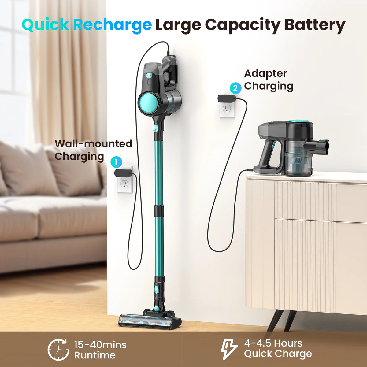 INSE N3T Cordless Vacuum Cleaner 40Kpa Ultra Lightweight 6 in 1 Stick Vacuum Up to 40mins Runtime for Home Pet Hair Hard Floor