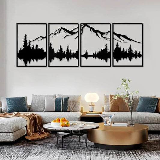Mountain Metal Wall Art Sculptures for Nature Inspired Home Decor